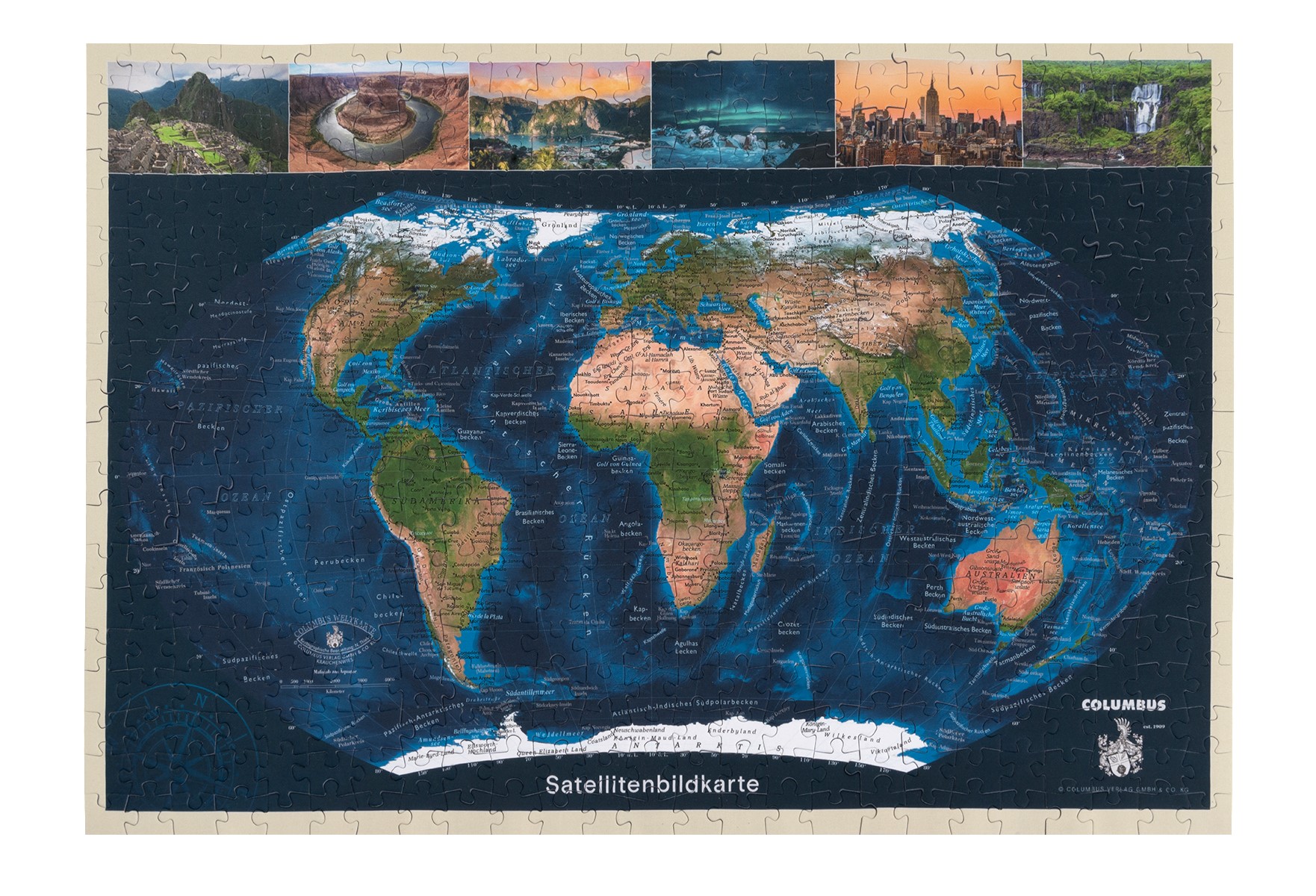 Satellite Image Map as Jigsaw Puzzle