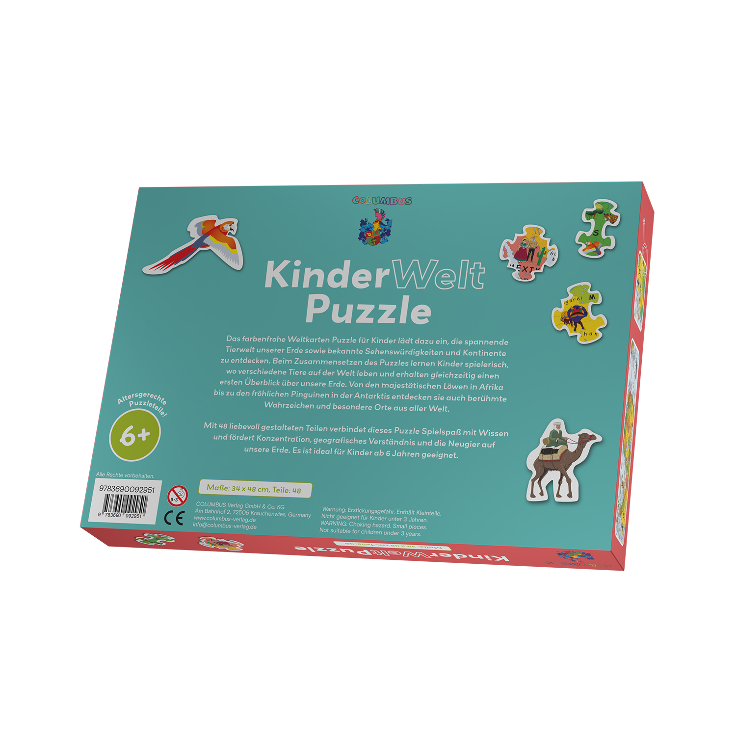 World Map for Kids as Jigsaw Puzzle: 48 Pieces