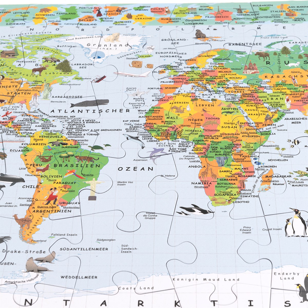 Die Kinderweltkarte als Puzzle: 48 Teile