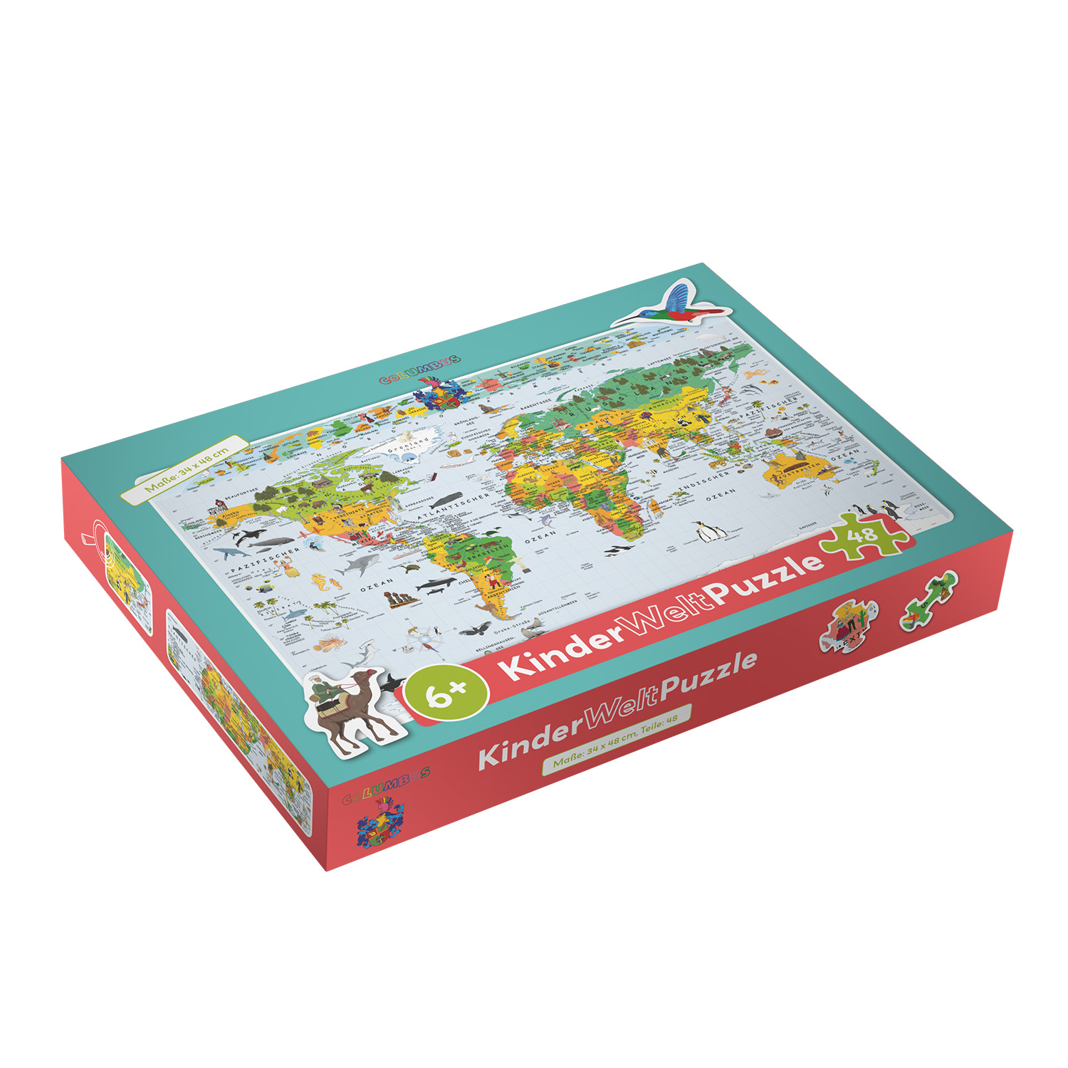 World Map for Kids as Jigsaw Puzzle: 48 Pieces