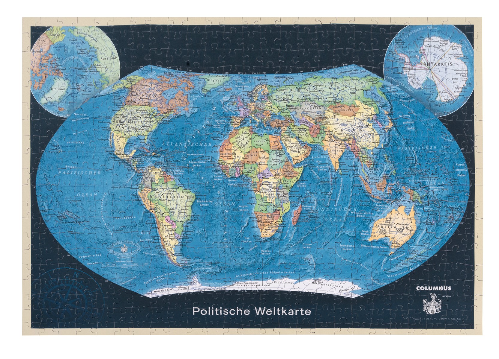 Political World Map as Jigsaw Puzzle