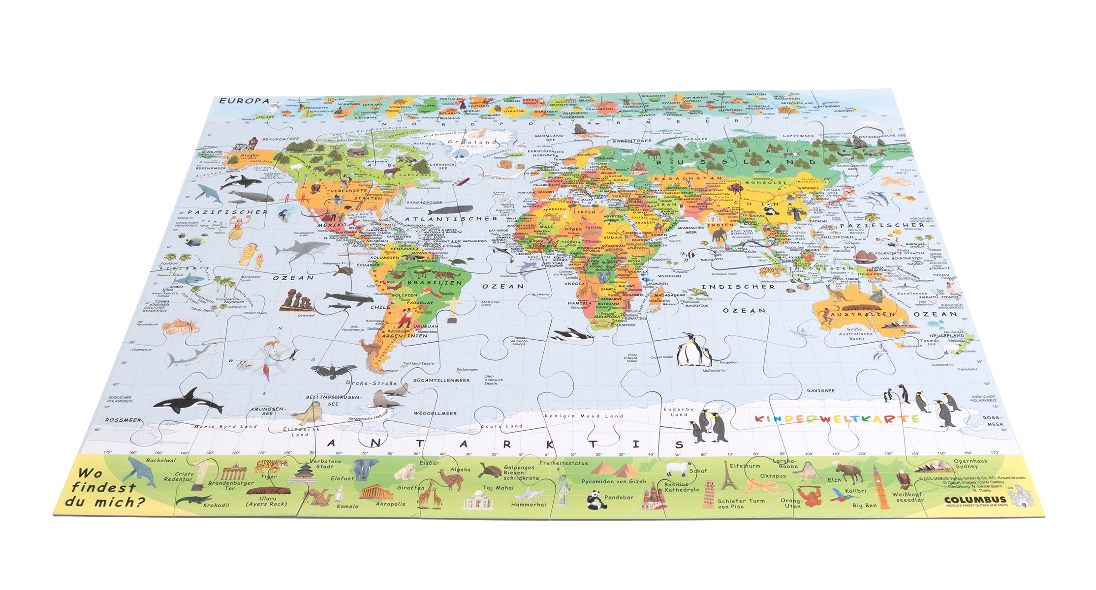 World Map for Kids as Jigsaw Puzzle: 48 Pieces