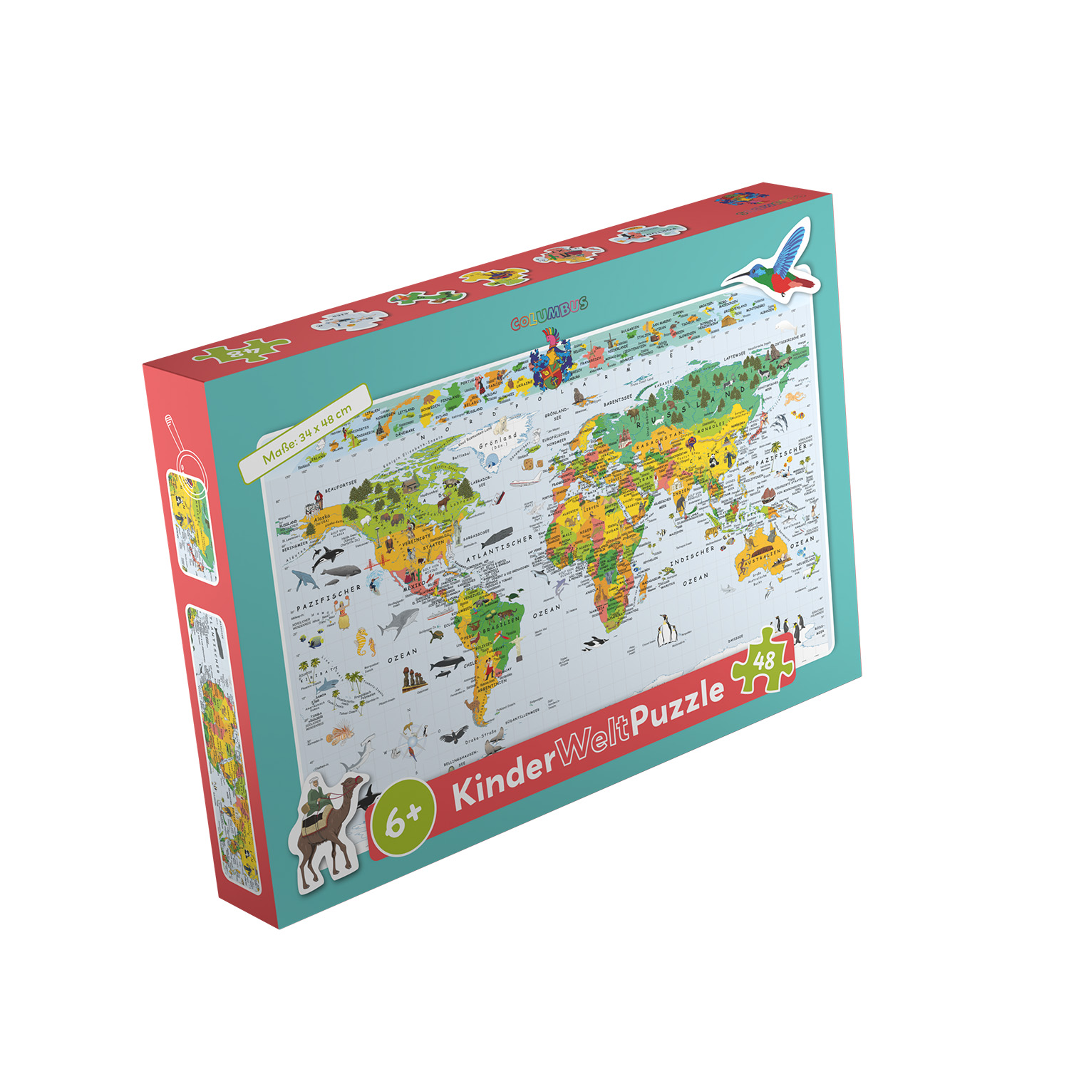 World Map for Kids as Jigsaw Puzzle: 48 Pieces