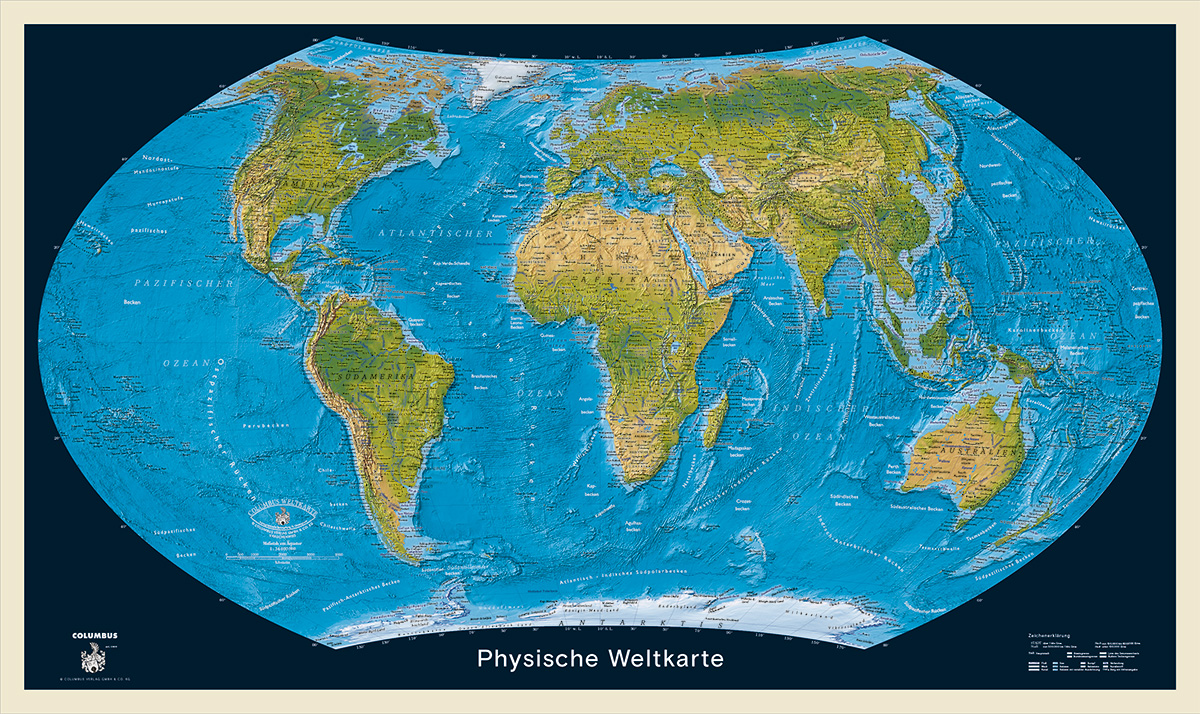 Weltkarte politisch / physisch