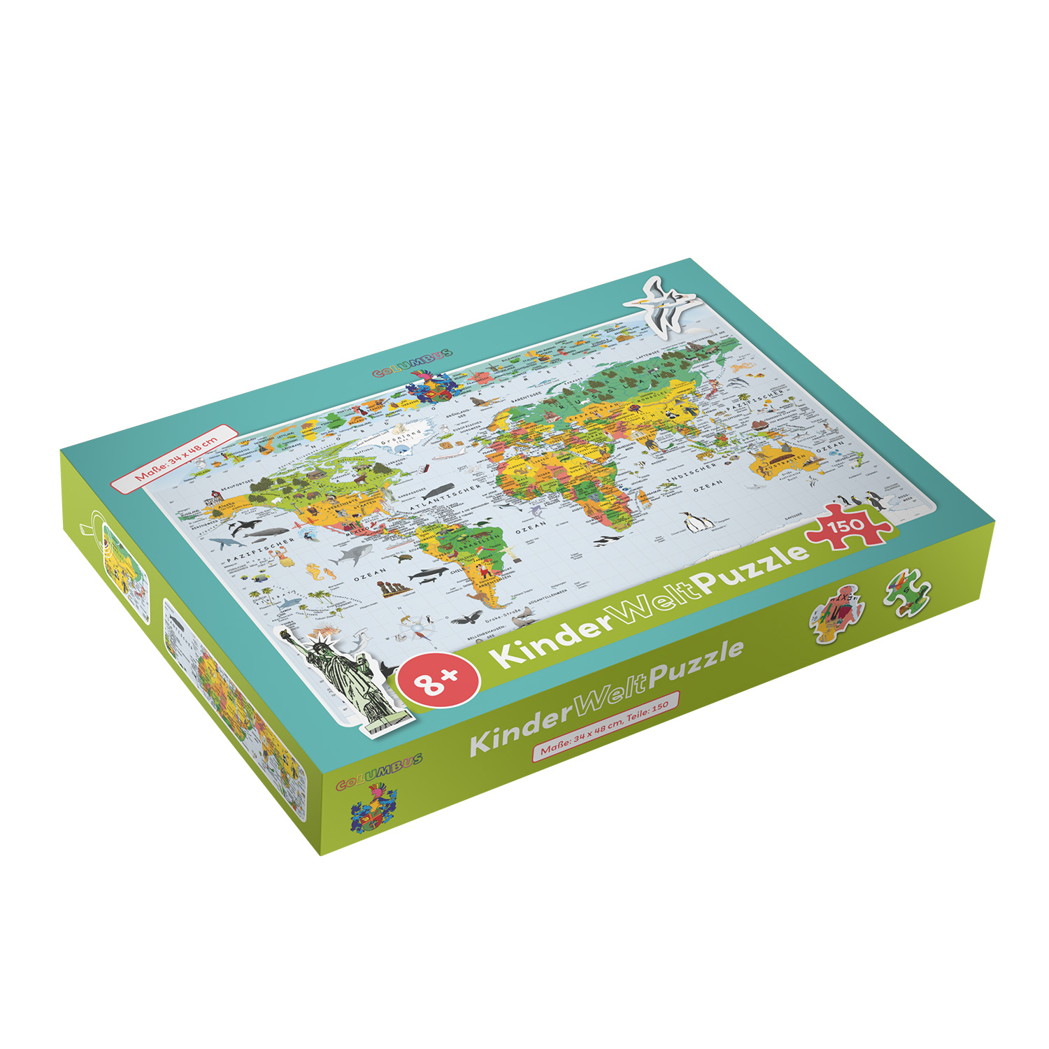 World Map for Kids as Jigsaw Puzzle: 150 Pieces