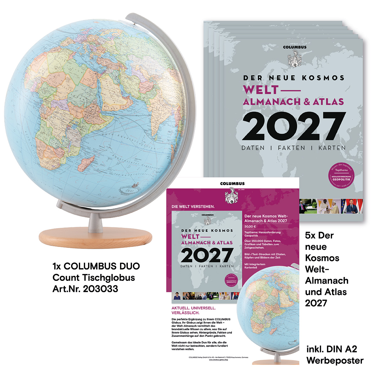 World Almanac & Atlas 2027 with Globe